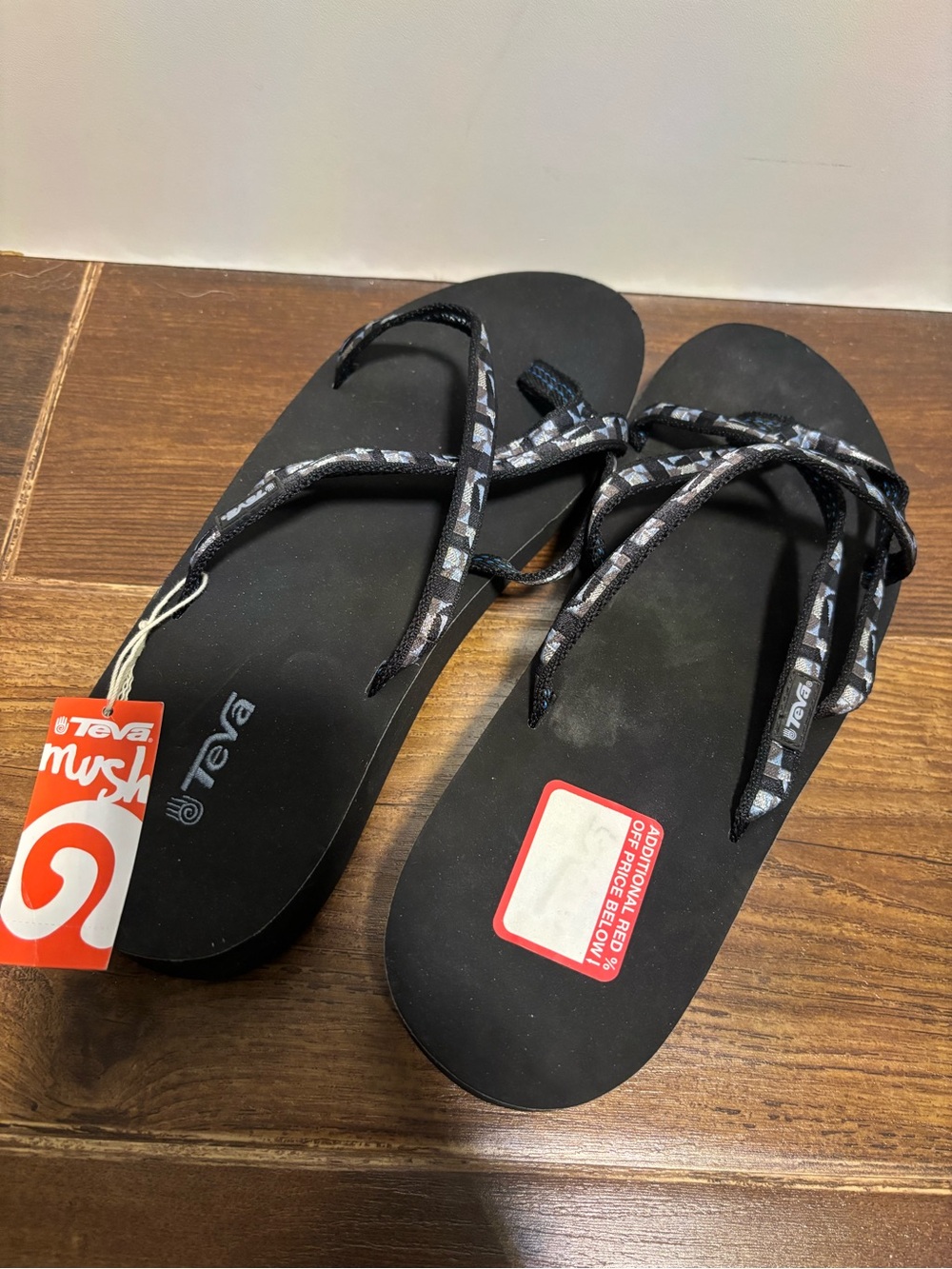 Teva Black Patterned Strap Women's Sandals